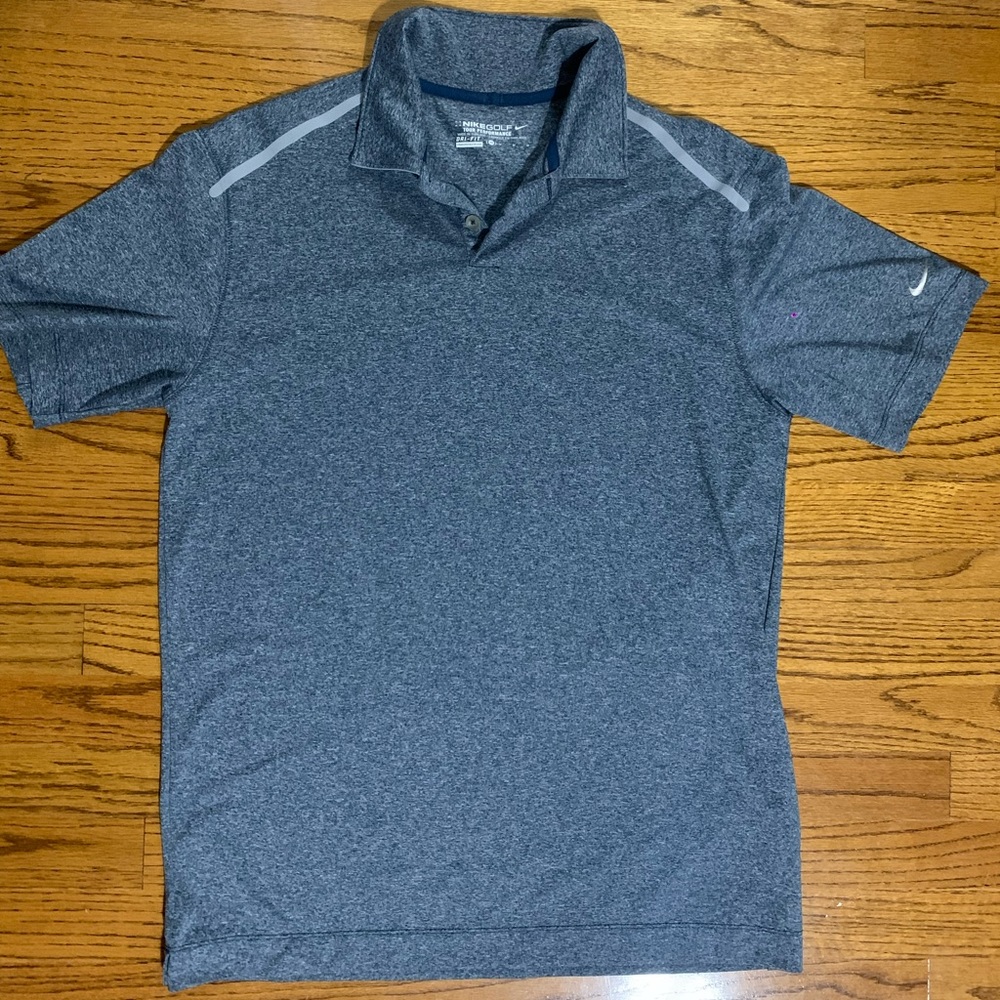 Grey Nike Dri-Fit Golf Shirt
